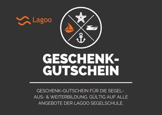 Geschenk-Gutschein Lagoo Segelschule, Segelkurs, Segelschein, Ausbildung, Weiterbildung, Zürichsee